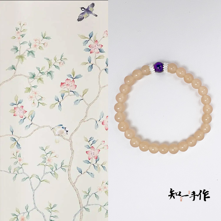 藕粉玉髓单圈手链能量提升原创轻奢小众设计/顺丰包邮